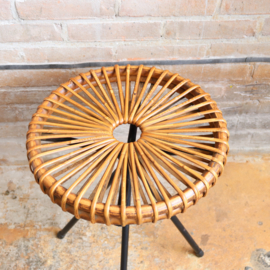 Vintage rohe noordwolde kruk rotan