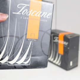 Vintage longdrink glazen kristal Toscane