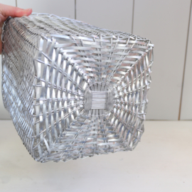 Vintage mand metaal aluminium Mid-century prullenbak