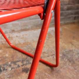 Vintage Niels Gammelgaard draad klapstoel rood