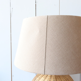 Vintage tafellamp riet bruine kap