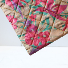 Vintage etui bloemen roze