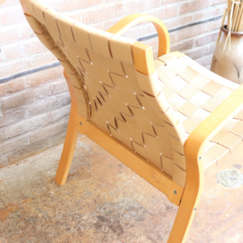 Vintage fauteuil gevlochten jute