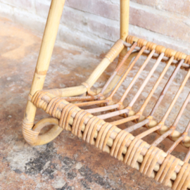 Vintage rotan salontafel glas tijdschriften
