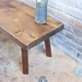 Vintage brutalist bijzettafel  salontafel eiken hout