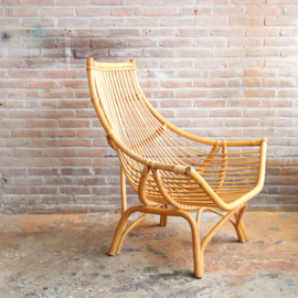 Bijzondere vintage rotan fauteuil