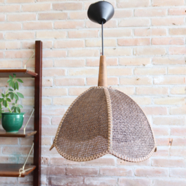 Vintage webbing rotan bloem lamp