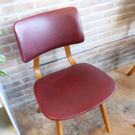 set. vintage stoelen rood skai