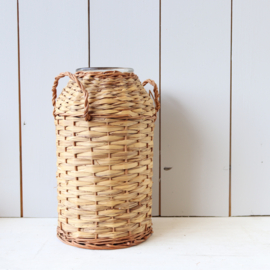 Vintage rotan vaas glas