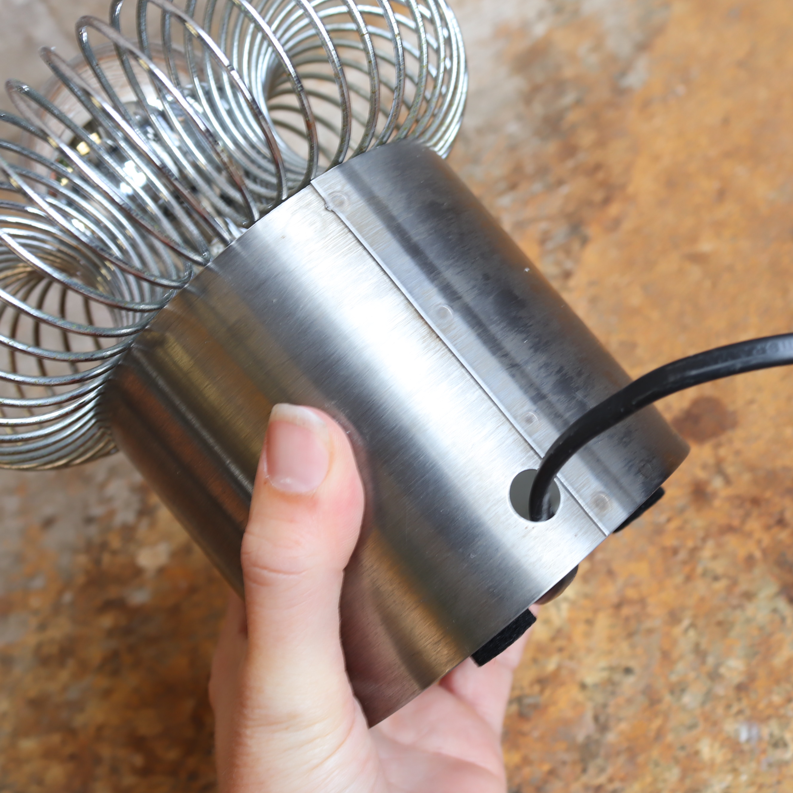 Philippe Rogier 70s design lamp rvs spiraal