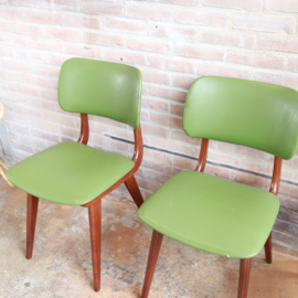 set. vintage stoelen groen skai