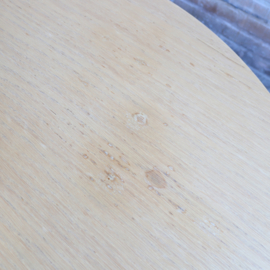 Vintage eettafel rond uitschuifbaar ovaal kruispoot