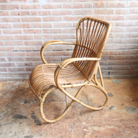 Vintage rotan fauteuil Rohe