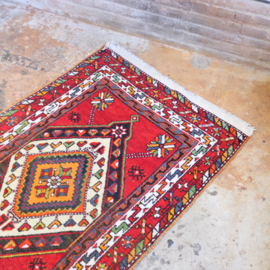 Vintage Perzische tapijt loper rood groot 310cm