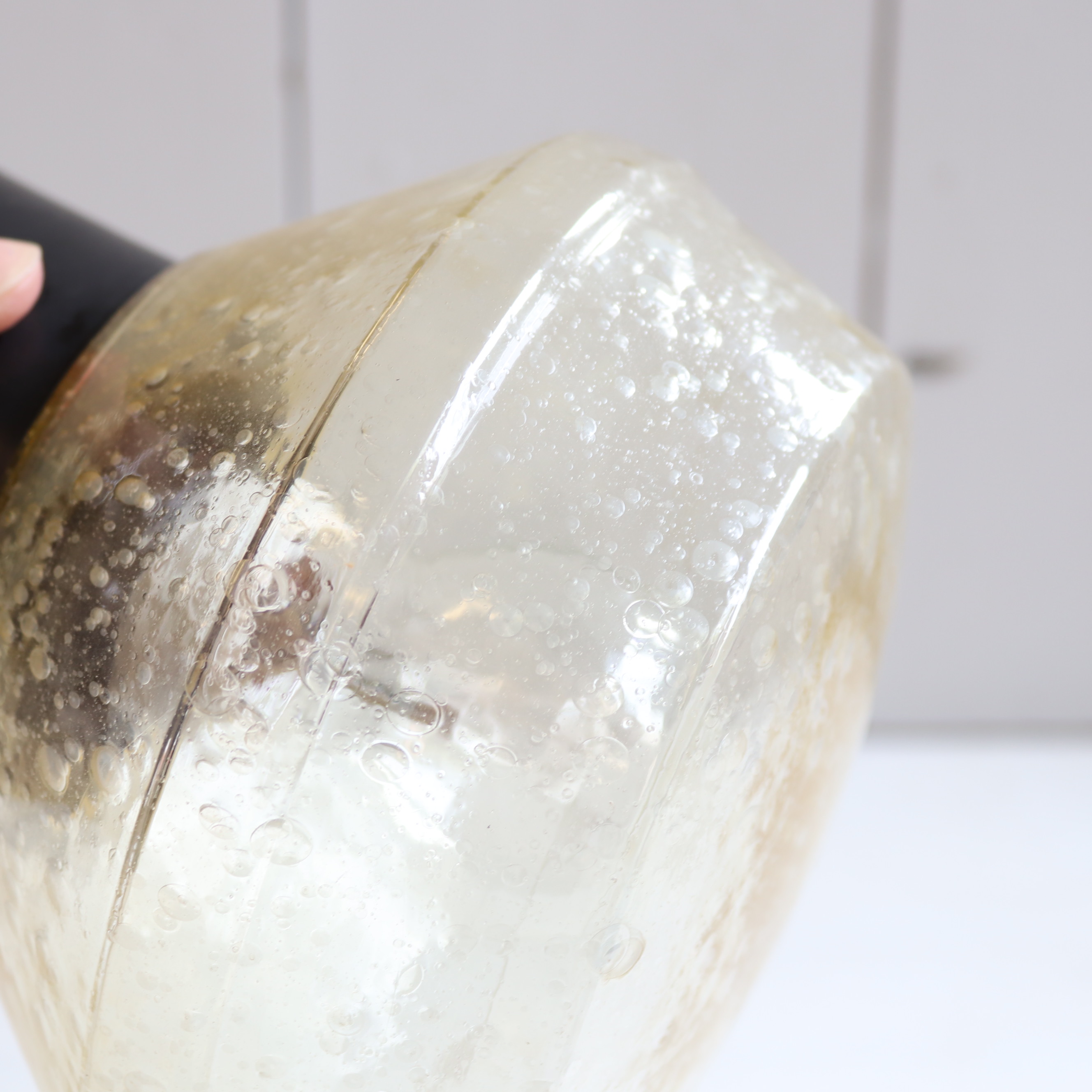 Vintage plafondlamp bubbel glas licht geel jaren 70