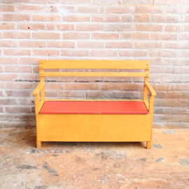 Vintage houten klepbankje
