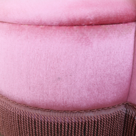 Vintage roze fauteuil velvet