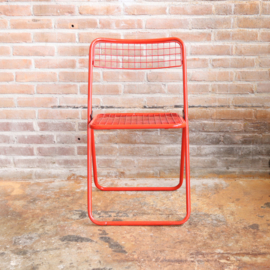 Vintage Niels Gammelgaard draad klapstoel rood