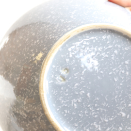 Vintage schaal lichtblauw spikkel jaren 60