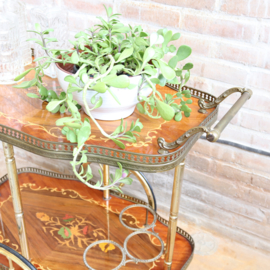 Vintage theewagen trolley goud