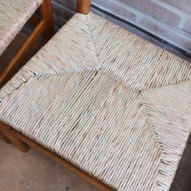 set 6 vintage stoelen rieten zitting