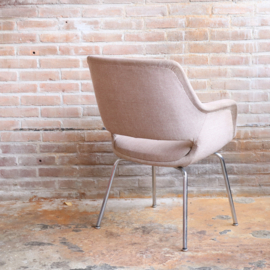 Vintage  kuip stoel eettafel grijs metaal