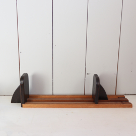 Vintage boekensteun hout Amsterdamse school vrijstaand