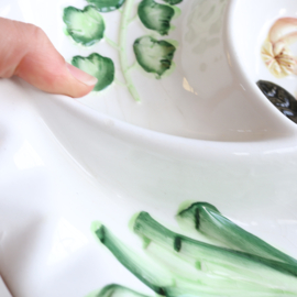 Vintage snack bord / chip 'n dip bord italie