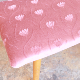 Vintage voetenbank velvet roze