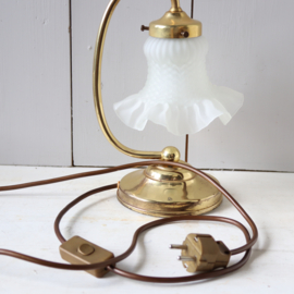Vintage bureaulamp messing glas