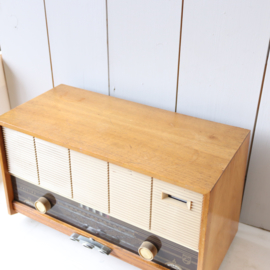 Vintage oude radio philips  hout