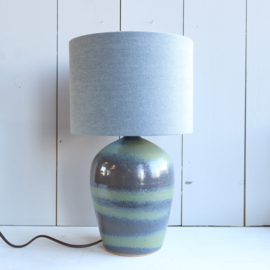 Vintage lamp keramiek blauw groen