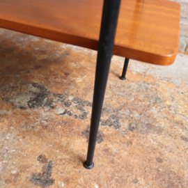 Vintage salontafel klein metaal hout mid-century