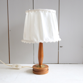 Vintage lamp houten voet