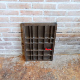 vintage letterbak donker hout