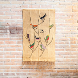 Vintage wandkleed  vogels