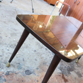 Vintage salontafel  donker hout messing