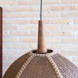 Vintage webbing rotan bloem lamp