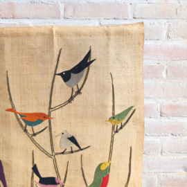 Vintage wandkleed  vogels