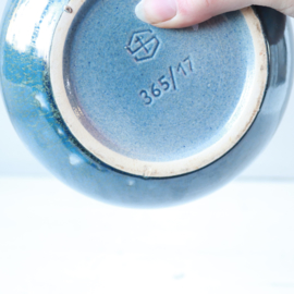vintage bloempot blauw