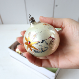 Set kerstballen pastel in doos