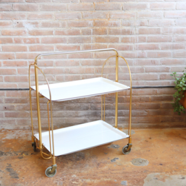 Vintage trolley inklapbaar wit goud