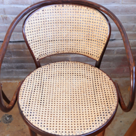 Vintage thonet stoelen armleuning webbing