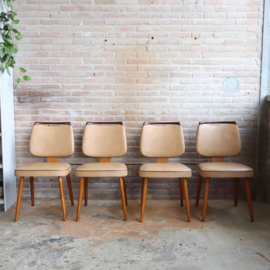 Set van 4 vintage eettafel stoelen