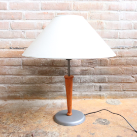 Vintage lamp hout grijs licht blauw groot 80s
