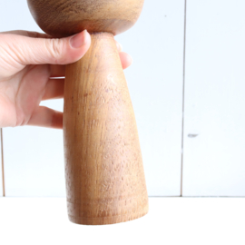 Vintage houten  kandelaar teak