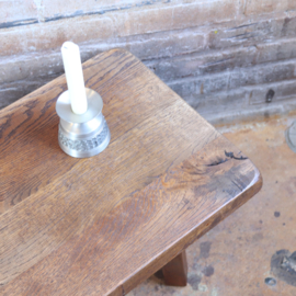 Vintage brutalist bijzettafel  salontafel eiken hout