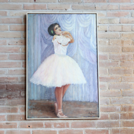 Vintage schilderij ballerina groot