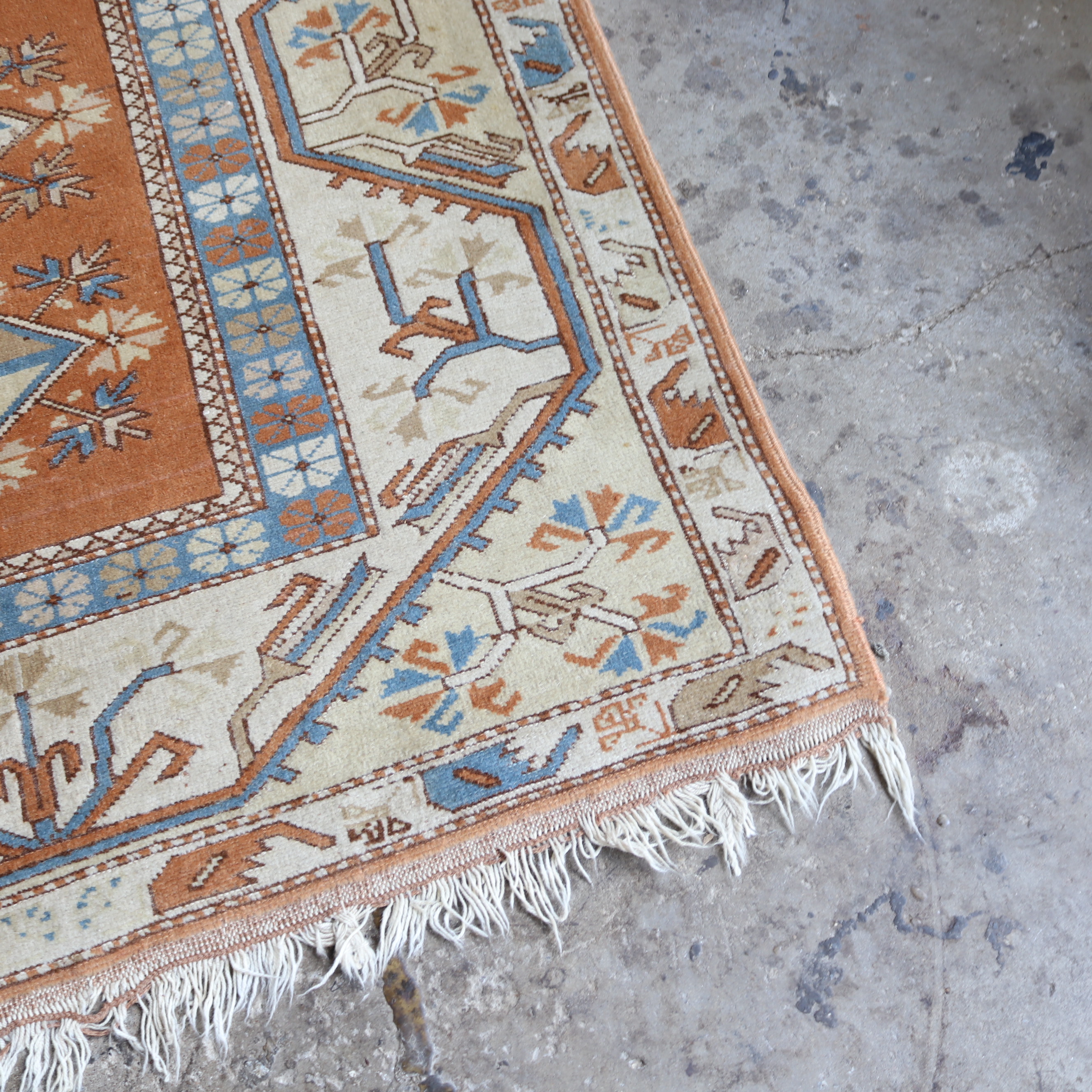 Vintage perzisch tapijt   220 x 137 oranje kleur
