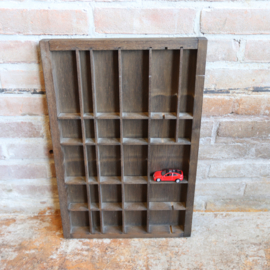 vintage letterbak donker hout